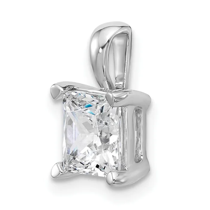 14k White Gold 2 12 Ct Lab Grown Diamond VSSI G Princess Four Prong Pendant Goldia Necklaces