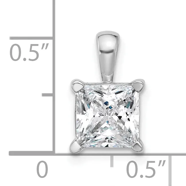 14k White Gold 2 12 Ct Lab Grown Diamond VSSI G Princess Four Prong Pendant Goldia Necklaces