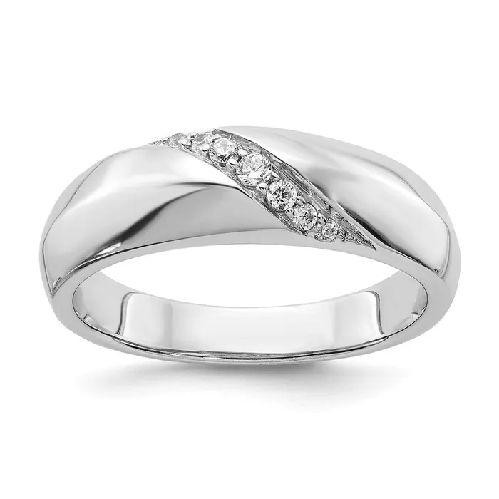 14k White Gold Real Diamond Mens Ring Goldiacom Rings