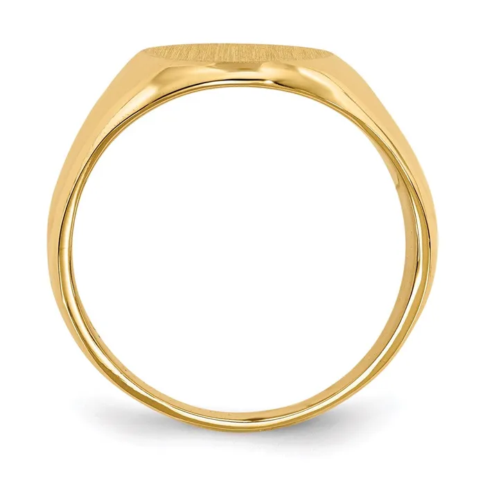 14K Yellow Gold 160x115mm Closed Back Mens Signet Ring Goldia Rings