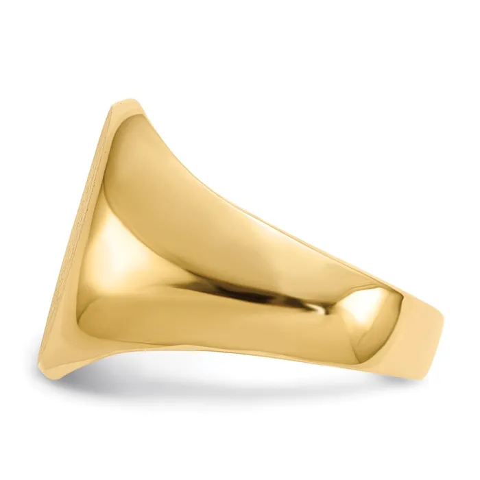 14K Yellow Gold 160x115mm Closed Back Mens Signet Ring Goldia Rings