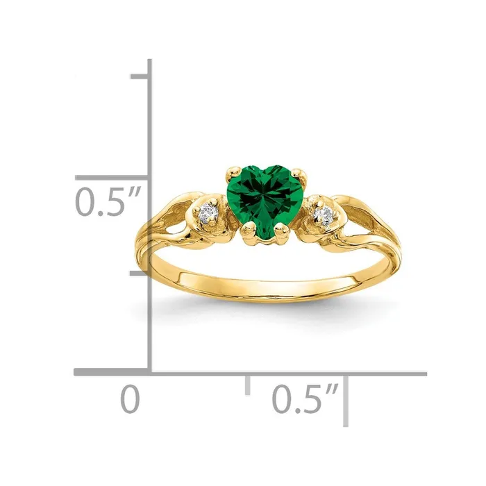 14K Yellow Gold 5mm Heart Mount St Helens A Real Diamond ring Goldia Rings