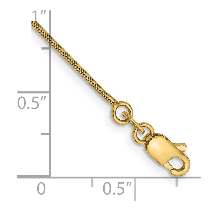 14K Yellow Gold 8 inch 9mm Round Snake with Lobster Clasp Bracelet MDS Bracelets 14K Yellow Gold 8 inch 9mm Round Snake with Lobster Clasp Bracelet MDS Bracelets