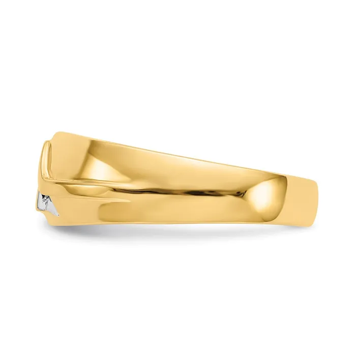 14k Yellow Gold and Rhodium Real Diamond Mens Ring Goldiacom Rings