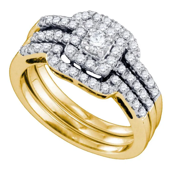 14k Yellow Gold Diamond Round Bridal Wedding Ring Set 58 Cttw gndatlanta Rings 14k Yellow Gold Diamond Round Bridal Wedding Ring Set 58 Cttw gndatlanta Rings