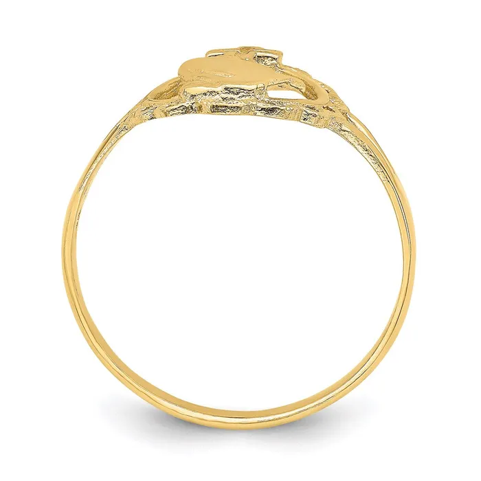 14K Yellow Gold Polished Praying Hands and Cross Ring Goldia Rings