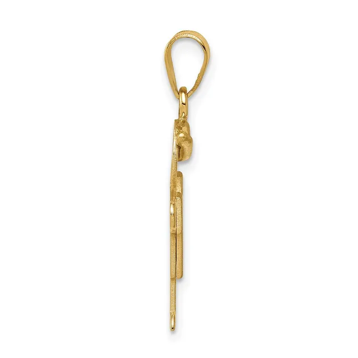 14k Yellow Gold Solid Engravable Boy with Hat on Right Charm Goldia Charm Necklaces
