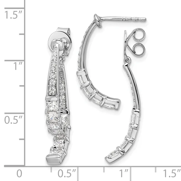 Earrings 14k White Gold 2 58 Ct Lab Grown Diamond VSSI G Front and Back Dangle Post Earrings Goldia