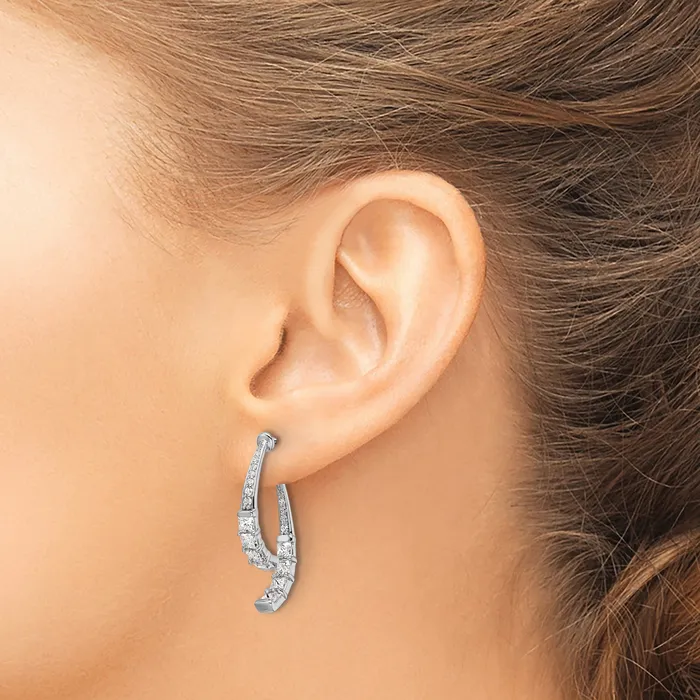 Earrings 14k White Gold 2 58 Ct Lab Grown Diamond VSSI G Front and Back Dangle Post Earrings Goldia