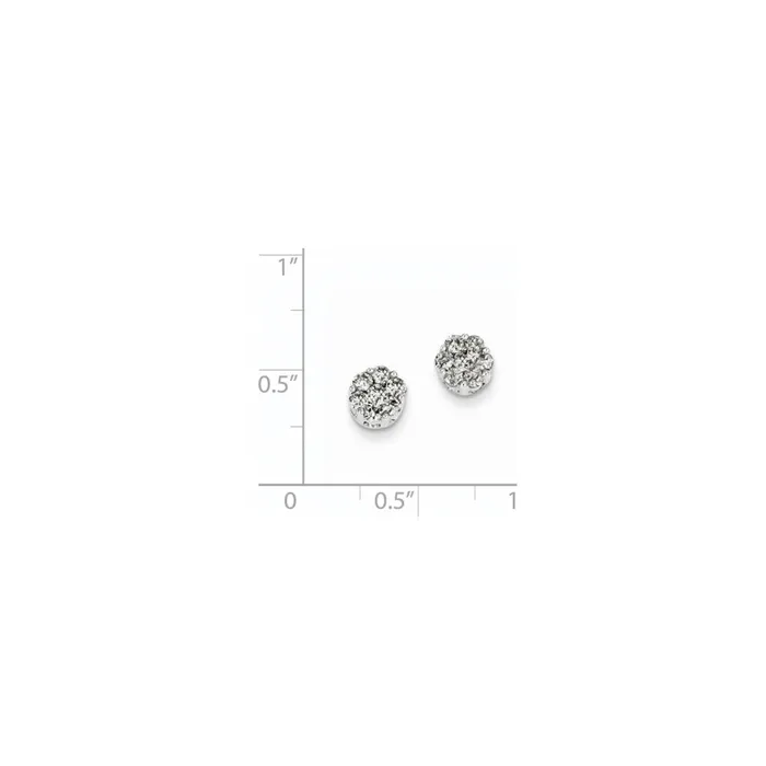 Earrings 14k White Gold Real Diamond Cluster Screwback Earrings Goldia