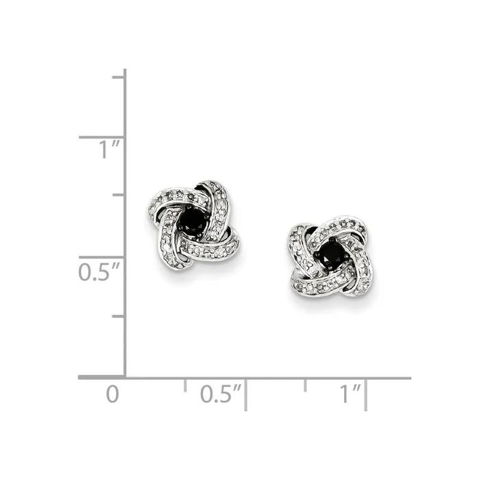 Earrings Goldia Sterling Silver Rhodium Plated Black u0026 White Diamond Earrings