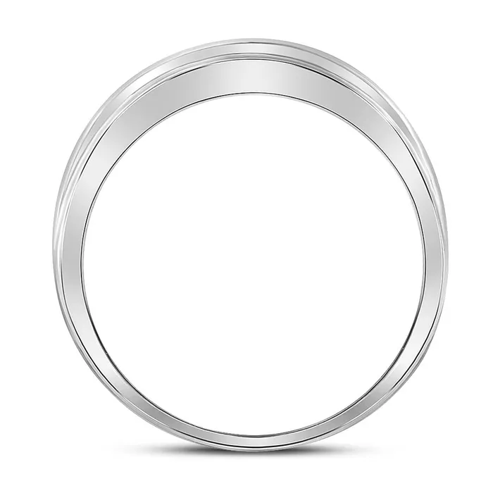 gndatlanta 14k White Gold Round Diamond 2row Wedding Band 14 Cttw Rings