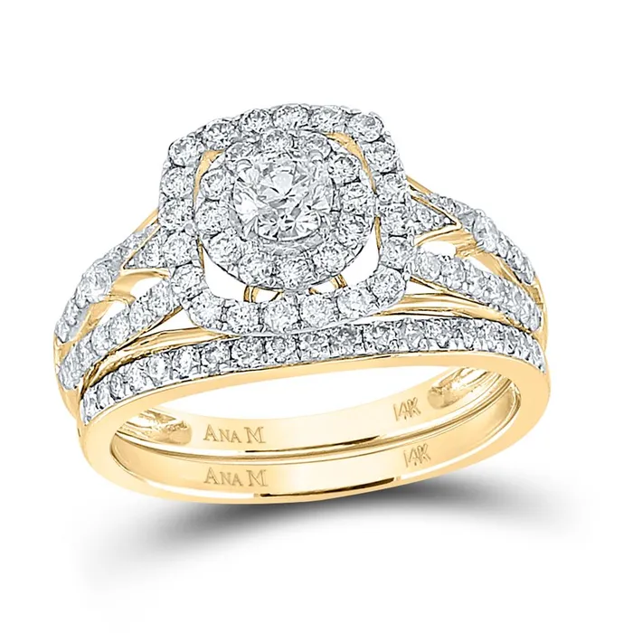 gndatlanta 14k Yellow Gold Round Diamond Bridal Wedding Ring Set 114 Cttw Rings gndatlanta 14k Yellow Gold Round Diamond Bridal Wedding Ring Set 114 Cttw Rings