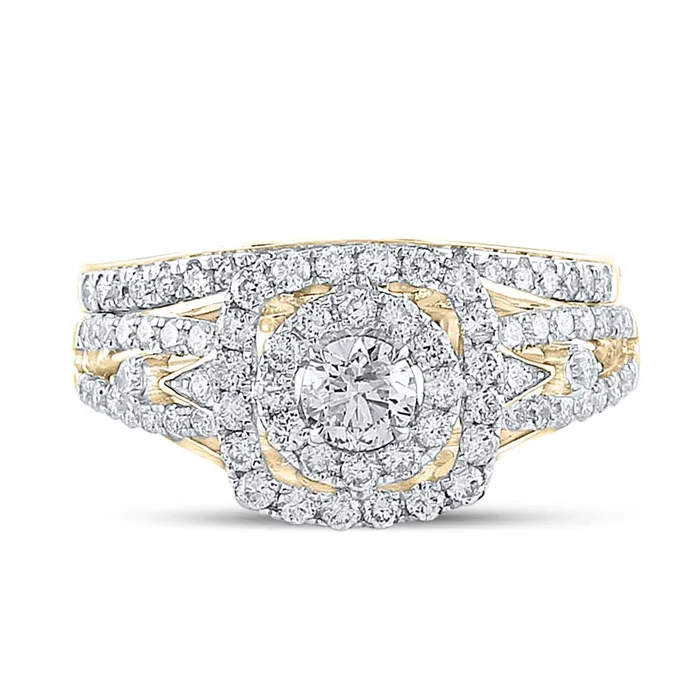 gndatlanta 14k Yellow Gold Round Diamond Bridal Wedding Ring Set 114 Cttw Rings