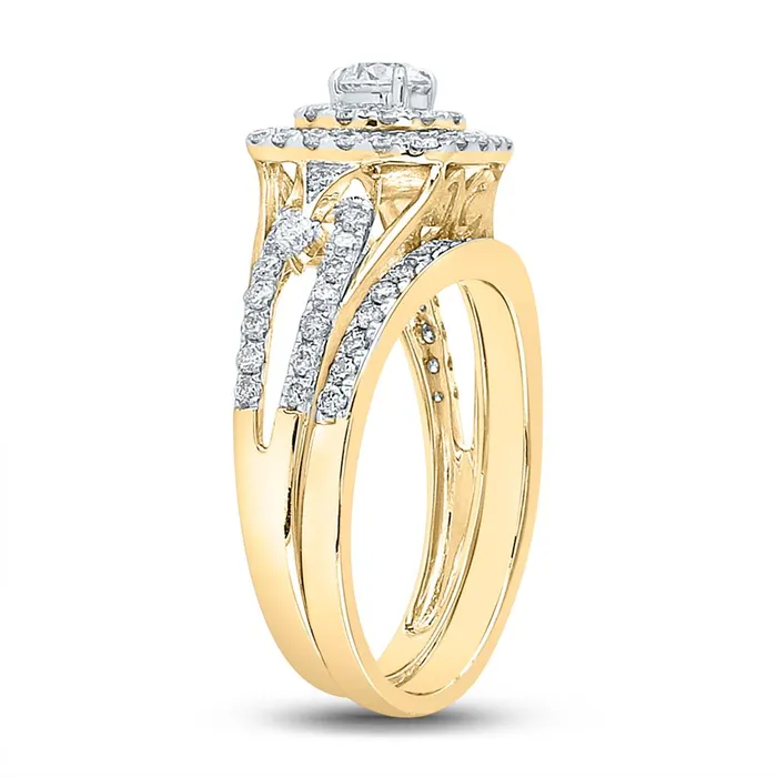 gndatlanta 14k Yellow Gold Round Diamond Bridal Wedding Ring Set 114 Cttw Rings