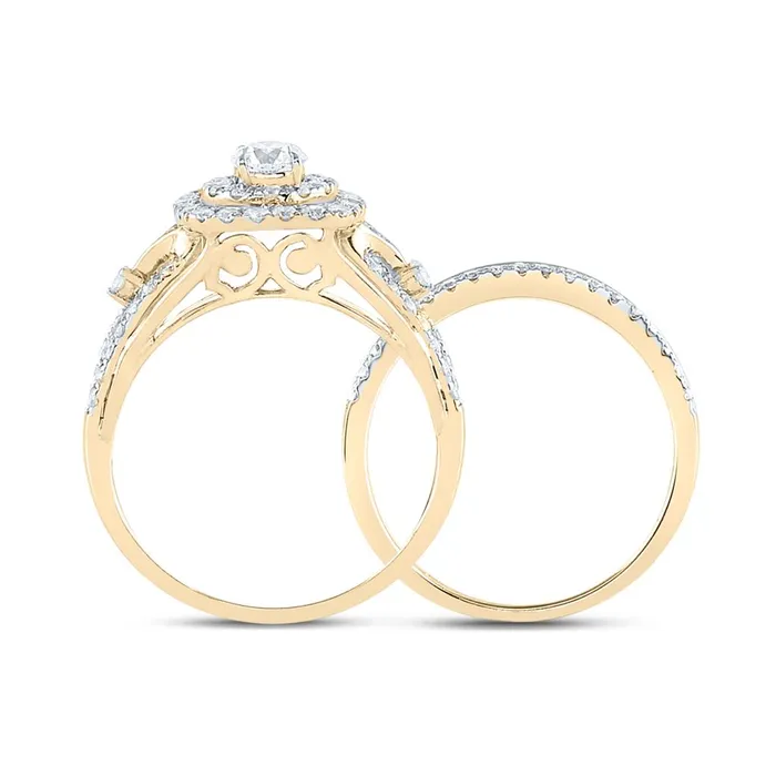 gndatlanta 14k Yellow Gold Round Diamond Bridal Wedding Ring Set 114 Cttw Rings