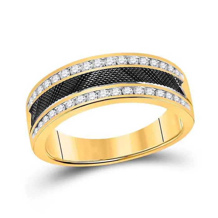 gndatlanta 14k Yellow Gold Round Diamond Wedding Double Row Band Ring 12 Cttw Rings gndatlanta 14k Yellow Gold Round Diamond Wedding Double Row Band Ring 12 Cttw Rings
