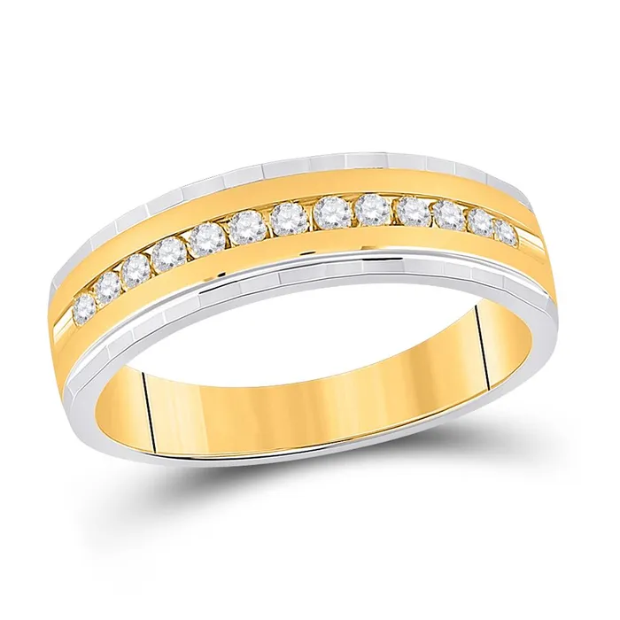 gndatlanta Rings 10k Twotone Gold Round Diamond Wedding Single Row Band Ring 13 Cttw gndatlanta Rings 10k Twotone Gold Round Diamond Wedding Single Row Band Ring 13 Cttw