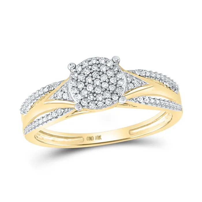 gndatlanta Rings 10k Yellow Gold Round Diamond Cluster Bridal Engagement Ring 16 Cttw gndatlanta Rings 10k Yellow Gold Round Diamond Cluster Bridal Engagement Ring 16 Cttw
