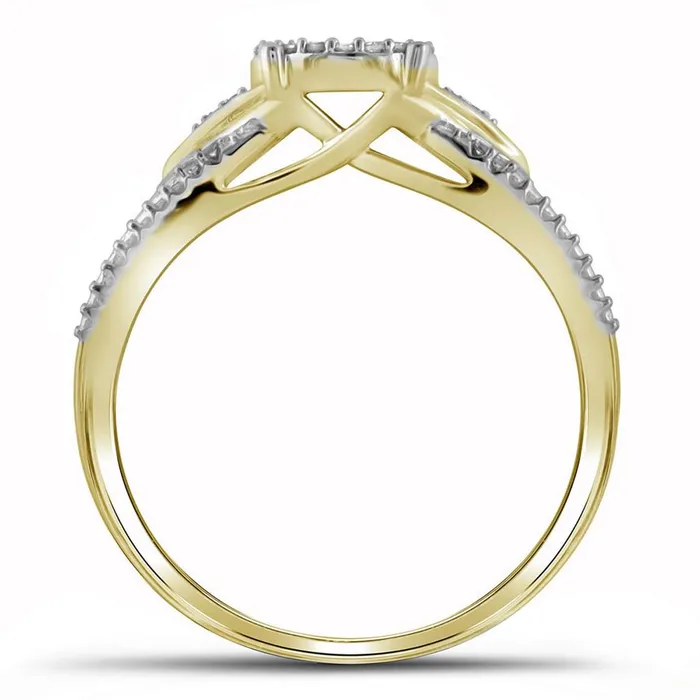 gndatlanta Rings 10k Yellow Gold Round Diamond Cluster Bridal Engagement Ring 16 Cttw
