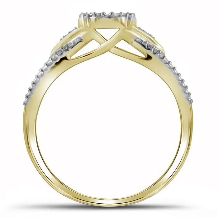gndatlanta Rings 10k Yellow Gold Round Diamond Cluster Bridal Engagement Ring 16 Cttw