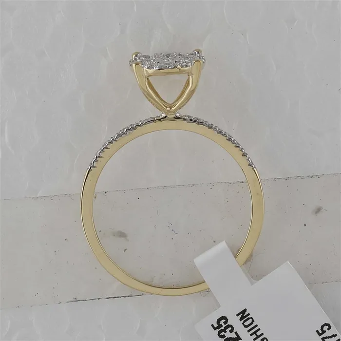 gndatlanta Rings 10k Yellow Gold Round Diamond Oval Cluster Ring 13 Cttw