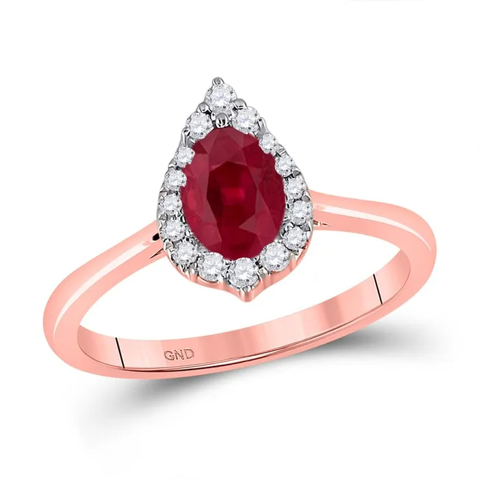 gndatlanta Rings 14k Rose Gold Pear Ruby Diamond Halo Fashion Ring 34 Cttw gndatlanta Rings 14k Rose Gold Pear Ruby Diamond Halo Fashion Ring 34 Cttw