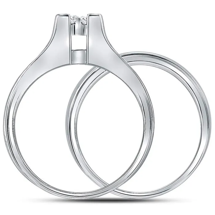 gndatlanta Rings 14k White Gold Princess Diamond Bridal Wedding Ring Set 1 Cttw Size 7