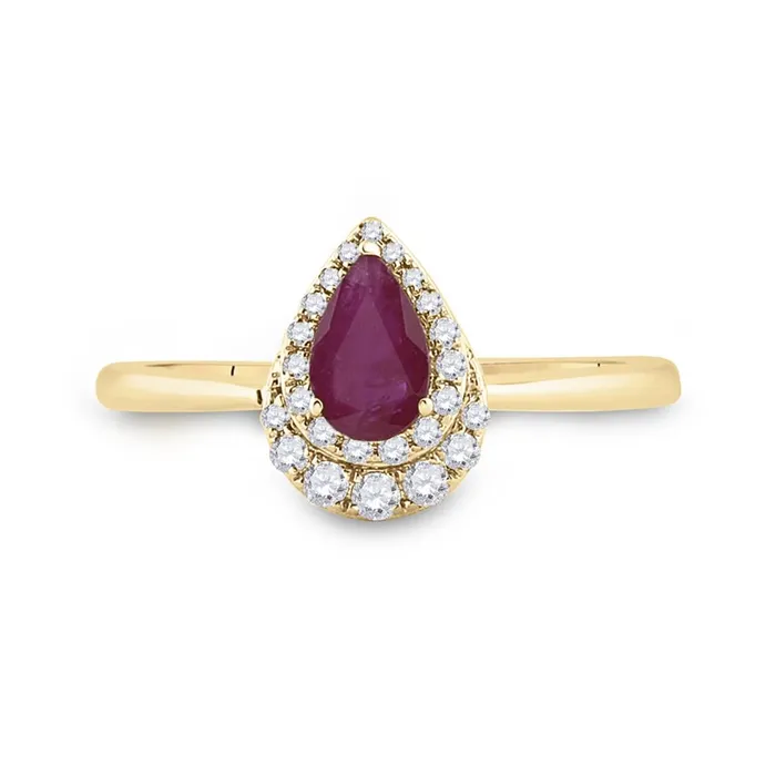 gndatlanta Rings 14k Yellow Gold Pear Ruby Diamond Halo Solitaire Ring 34 Cttw gndatlanta Rings 14k Yellow Gold Pear Ruby Diamond Halo Solitaire Ring 34 Cttw