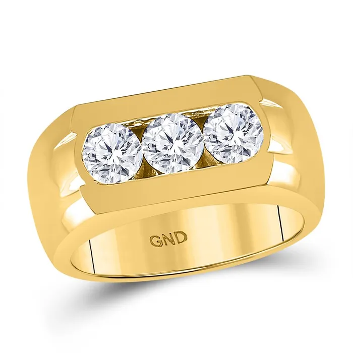 gndatlanta Rings 14k Yellow Gold Round Diamond Wedding Band Ring 138 Cttw Certified