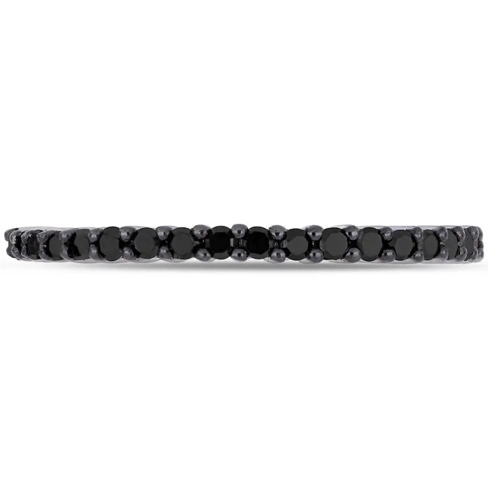 Goldia 020 CT TW Black Enhanced Natural Diamond Anniversary Band in Solid 10K White Gold Rings Goldia 020 CT TW Black Enhanced Natural Diamond Anniversary Band in Solid 10K White Gold Rings