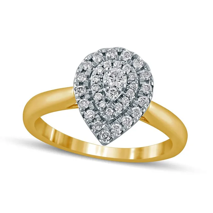 Goldia 033 CT TW Composite Natural Diamond Double PearShaped Frame Engagement Ring in Solid 14K Gold Rings Goldia 033 CT TW Composite Natural Diamond Double PearShaped Frame Engagement Ring in Solid 14K Gold Rings