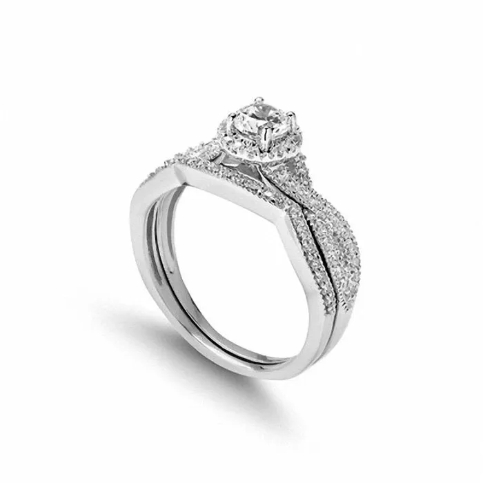 Goldia 075 CT TW Natural Diamond Twist Shank Bridal Engagement Ring Set in Solid 14K White Gold Rings Goldia 075 CT TW Natural Diamond Twist Shank Bridal Engagement Ring Set in Solid 14K White Gold Rings