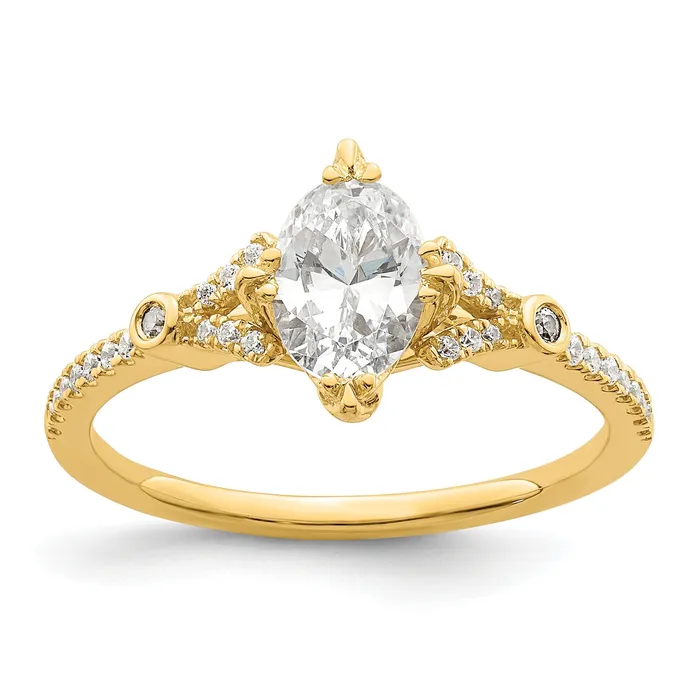 Goldia 075ct CZ Solid Real 14k Polish 34ct Oval Engagement Dia Ring Rings Goldia 075ct CZ Solid Real 14k Polish 34ct Oval Engagement Dia Ring Rings