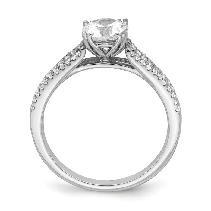 Goldia 075ct CZ Solid Real 14k White Polish 3 Row 34ct Round Eng Dia Ring Rings