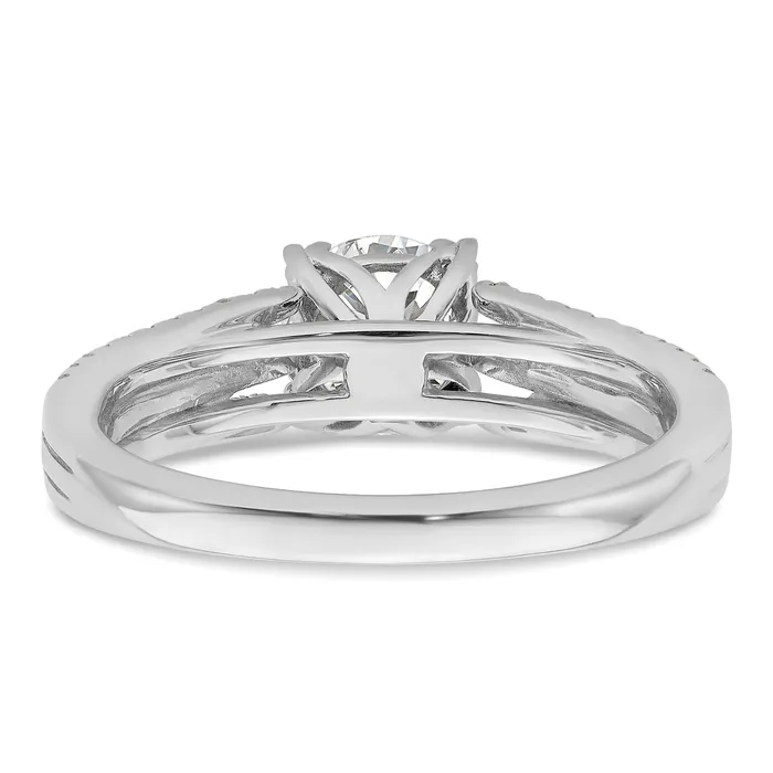 Goldia 075ct CZ Solid Real 14k White Polish 3 Row 34ct Round Eng Dia Ring Rings
