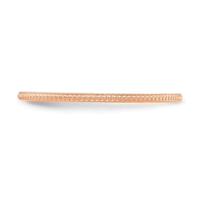 Goldia 14K Rose Gold 12mm Bead Stackable Band Rings