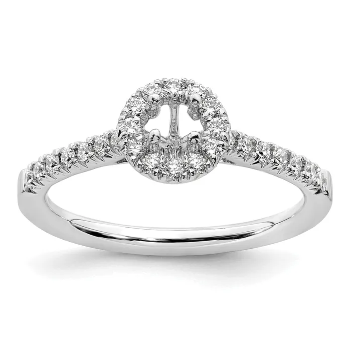 Goldia 14k White Gold 12 Ct Lab Grown Diamond VSSI G Round Halo Engagement Ring Rings