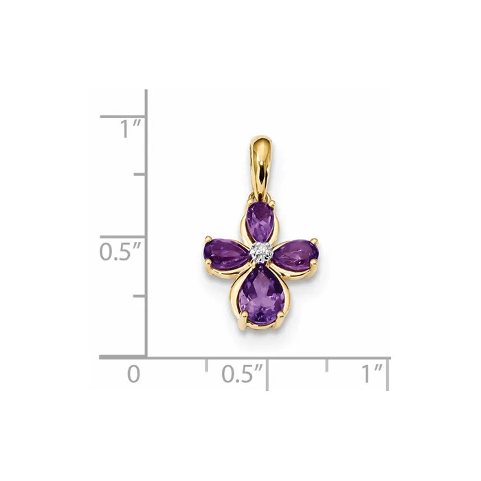 Goldia 14K Yellow Gold Amethyst u0026 Real Diamond Pendant PreStyled Sets