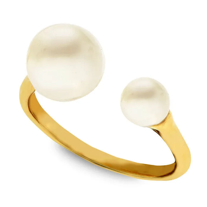 Goldia 50 85mm Cultured Freshwater Pearl Open Ring in Solid 10K Yellow Gold Size 7 Rings Goldia 50 85mm Cultured Freshwater Pearl Open Ring in Solid 10K Yellow Gold Size 7 Rings