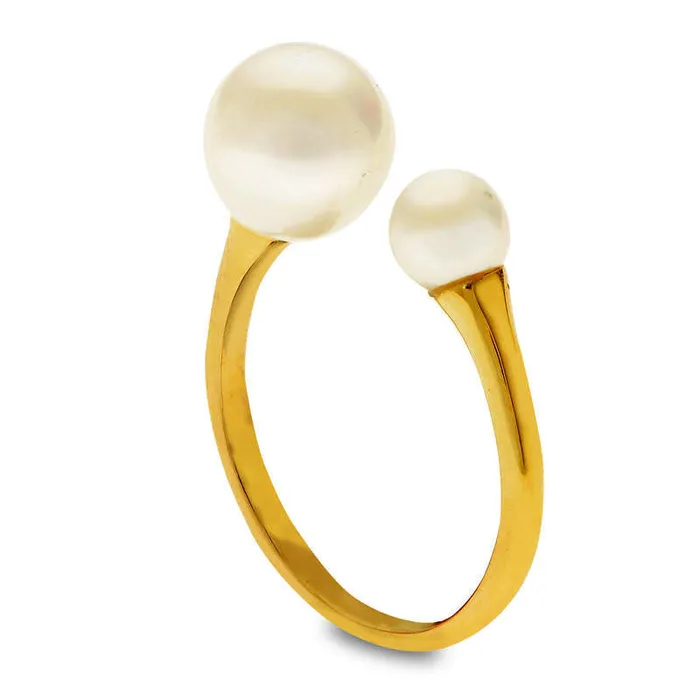Goldia 50 85mm Cultured Freshwater Pearl Open Ring in Solid 10K Yellow Gold Size 7 Rings Goldia 50 85mm Cultured Freshwater Pearl Open Ring in Solid 10K Yellow Gold Size 7 Rings