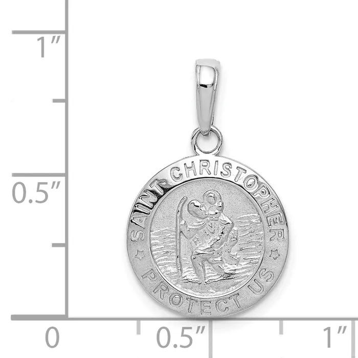 Goldia Charm Necklaces 14k White Gold Saint Christopher Medal Charm