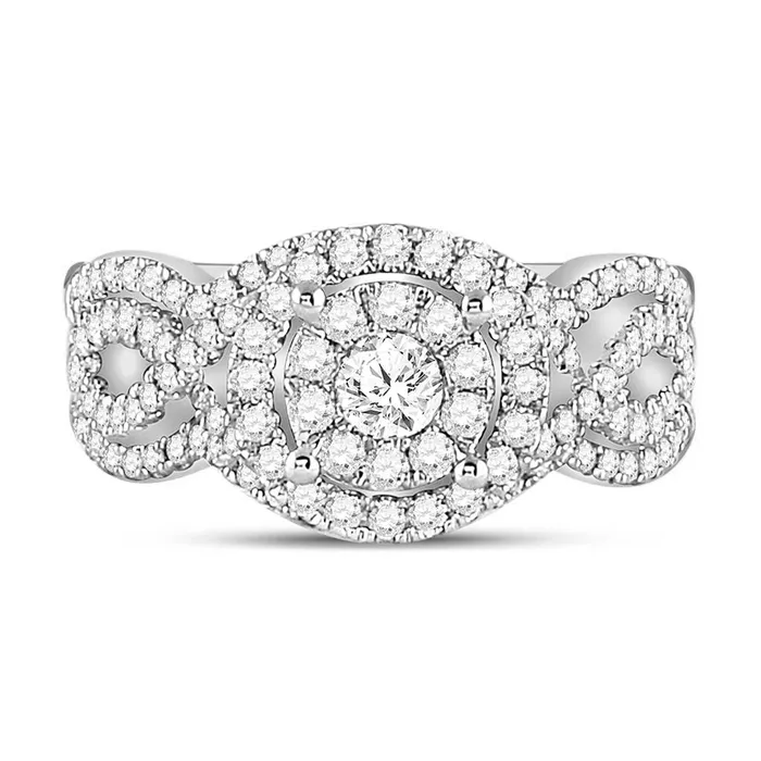 Goldiacom Rings Certified 10 Ct Round Diamond Bridal Engagement Ring Set 14K White Gold Goldiacom Rings Certified 10 Ct Round Diamond Bridal Engagement Ring Set 14K White Gold