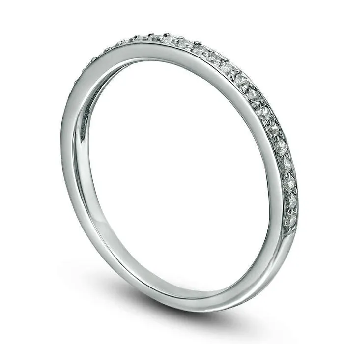Goldia Rings 017 CT TW Natural Diamond Wedding Band in Solid 10K White Gold Goldia Rings 017 CT TW Natural Diamond Wedding Band in Solid 10K White Gold