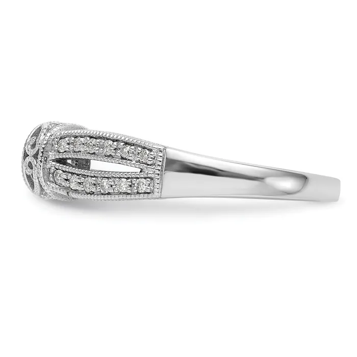 Goldia Rings 017ct CZ Solid Real 14K White Gold Peg Set Engagement Ring