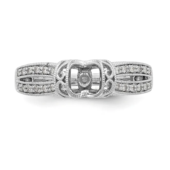 Goldia Rings 017ct CZ Solid Real 14K White Gold Peg Set Engagement Ring