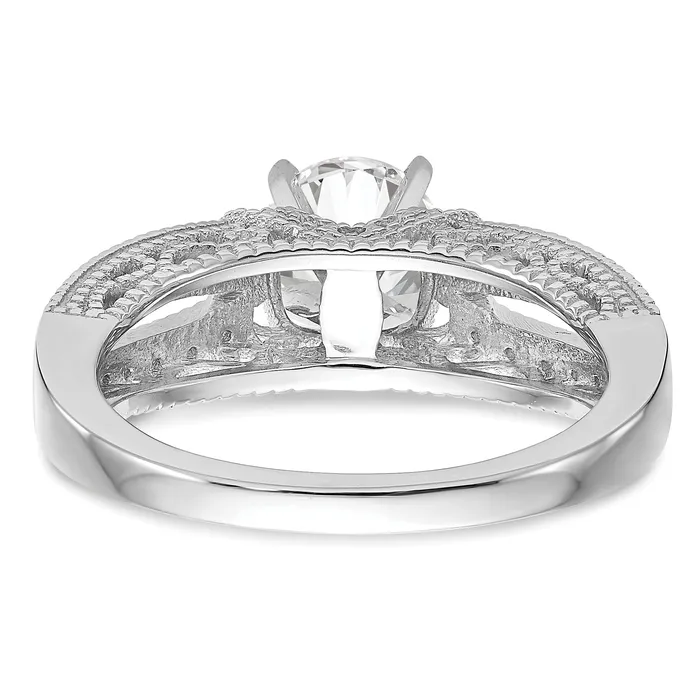 Goldia Rings 017ct CZ Solid Real 14K White Gold Peg Set Engagement Ring