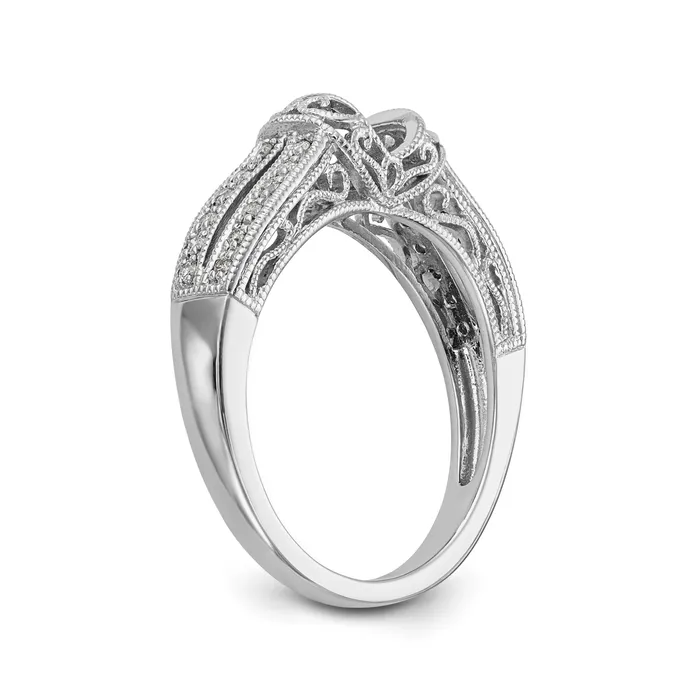 Goldia Rings 017ct CZ Solid Real 14K White Gold Peg Set Engagement Ring