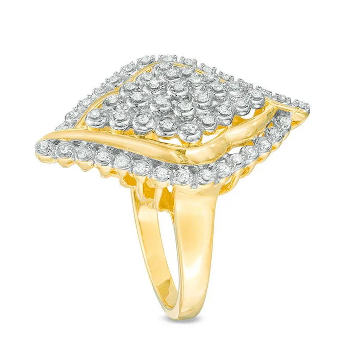 Goldia Rings 025 CT TW Composite Natural Diamond Marquise Frame Ring in Sterling Silver with Solid 14K Gold Plate Goldia Rings 025 CT TW Composite Natural Diamond Marquise Frame Ring in Sterling Silver with Solid 14K Gold Plate