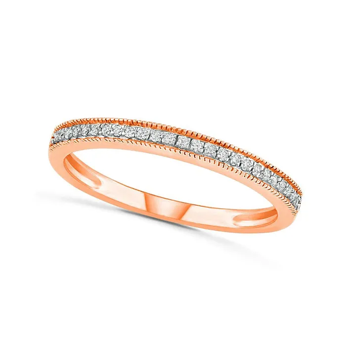Goldia Rings 033 CT TW Marquise Natural Diamond Frame Antique VintageStyle Bridal Engagement Ring Set in Solid 10K Rose Gold
